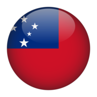 Samoa 3d afgeronde vlag met transparant achtergrond png