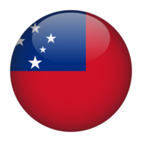 samoa bandeira 3d arredondada com fundo transparente png