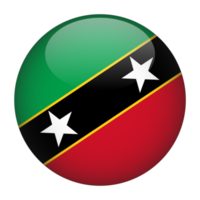 drapeau arrondi 3d saint kitts et nevis avec fond transparent png