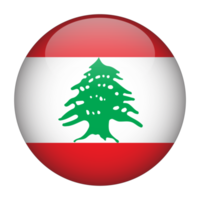 Líbano bandera redondeada 3d con fondo transparente png