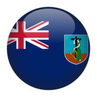 Montserrat 3D Rounded Flag with Transparent Background png