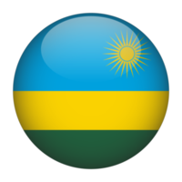 Rwanda 3D Rounded Flag with Transparent Background png