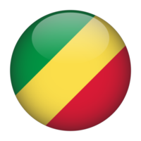 kongo 3d avrundad flagga med transparent bakgrund png