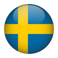 Sweden 3D Rounded Flag with Transparent Background png