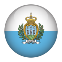 San Marino 3D Rounded Flag with Transparent Background png