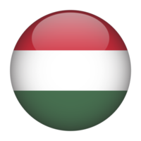 ungern 3d avrundad flagga med transparent bakgrund png