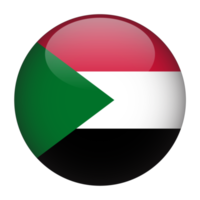 Sudan 3D Rounded Flag with Transparent Background png