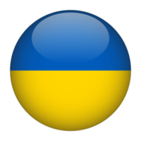 ukraina 3d avrundad flagga med transparent bakgrund png