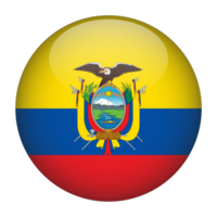 Ecuador 3d afgeronde vlag met transparant achtergrond png
