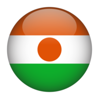 Niger 3d afgeronde vlag met transparant achtergrond png