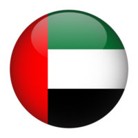 förenad arab emirates 3d avrundad flagga med transparent bakgrund png