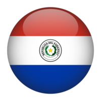 bandeira arredondada do paraguai 3d com fundo transparente png