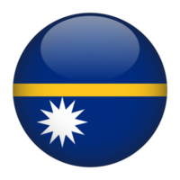 nauru bandera redondeada 3d con fondo transparente png