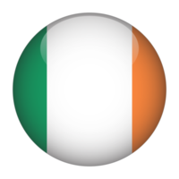 Irlanda 3d bandeira arredondada com fundo transparente png