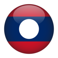 laos 3d avrundad flagga med transparent bakgrund png