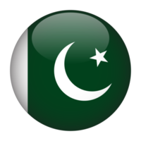 drapeau arrondi pakistan 3d avec fond transparent png