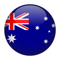 Australien 3d avrundad flagga med Nej bakgrund png