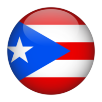 puerto rico 3d avrundad flagga med transparent bakgrund png