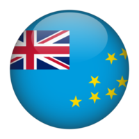 Tuvalu 3D Rounded Flag with Transparent Background png
