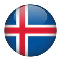 Iceland 3D Rounded Flag with Transparent Background png