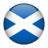 escocia bandera redondeada 3d con fondo transparente png