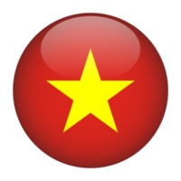 drapeau arrondi 3d vietnam avec fond transparent png