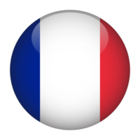 francia 3d bandera redondeada con fondo transparente png