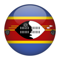drapeau arrondi 3d eswatini avec fond transparent png