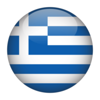 Grécia 3d bandeira arredondada com fundo transparente png