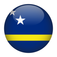 Curacao 3D Rounded Flag with Transparent Background png