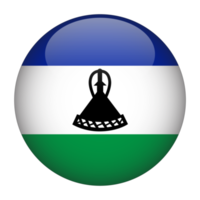 Lesotho 3D Rounded Flag with Transparent Background png