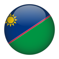 Namibië 3d afgeronde vlag met transparant achtergrond png