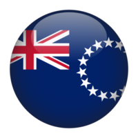 Cook Islands 3D Rounded Flag with Transparent Background png