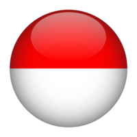 indonesien 3d avrundad flagga med transparent bakgrund png