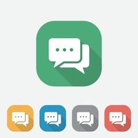 Flat Speech Bubble icons with long shadow, Chatting or messaging bubbles with dots flat icon apps and websites vector