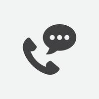 Telephone icon with chat bubble icon vector, Chat communication phone vector, speech bubbles telephone icon, contact and support icon vector design.