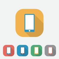 Smartphone flat icon, Mobile Phone trendy icon vector with Long Shadow, Flat Design style,UI, UX, website, eps10