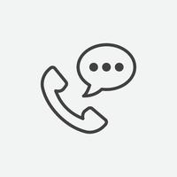 Telephone icon with chat bubble icon vector, Chat communication phone vector, speech bubbles telephone icon, contact and support icon vector design.