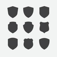 conjunto de iconos de seguridad simple, conjunto de iconos de escudo, conjunto de iconos de escudo simple vectorial, signo plano relleno, conjunto de iconos de símbolo de escudo de protección, ilustración de vector de escudo