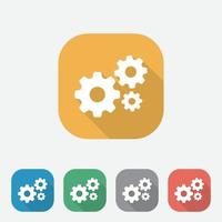 Settings gears flat icon for apps and websites vector