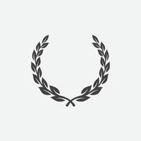 elemento heráldico floral de corona de laurel, ilustración decorativa del logotipo heráldico del escudo de armas, arte vectorial e ilustración de corona de laurel, ramas de olivos, símbolo de victoria, vector