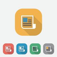 Document square icon with long shadow, Pdf File Flat Icon, file symbol illustration for mobile and web design, app, UI, UX, Eps10 vector