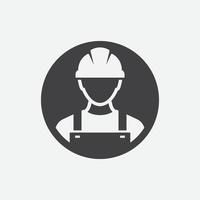 Construction Worker Icon vector Person Profile Avatar With Hard helmet and Jacket, builder man in a helmet, icon, vector illustration