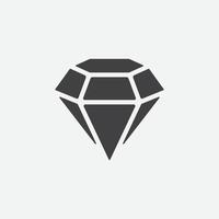 Diamond icon vector symbol illustration, Diamond icon in linear style, Vector flat icon of diamond, Jewelry symbol, Gem stone icon, Graphic element clean flat diamond icons