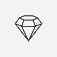 Diamond icon vector symbol illustration, Diamond icon in linear style, Vector flat icon of diamond, Jewelry symbol, Gem stone icon, Graphic element clean flat diamond icons