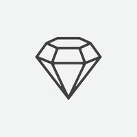 Diamond icon vector symbol illustration, Diamond icon in linear style, Vector flat icon of diamond, Jewelry symbol, Gem stone icon, Graphic element clean flat diamond icons