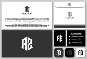 Creative monogram logo design with stationery template vector