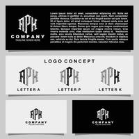 Creative monogram logo design with stationery template vector