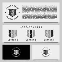 Creative monogram logo design with stationery template vector