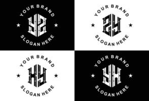 Set of creative monogram logo design vector